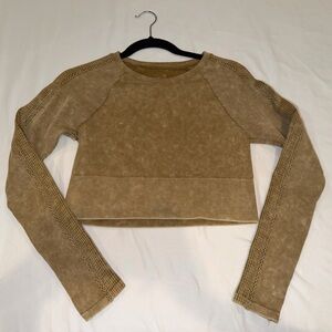 Aerie Olive Green Crew Neck Sweater